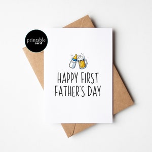 AFDRUKBARE Hilarische eerste vaderdagkaart - leuk cadeau voor kersverse vader!