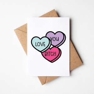 Carte Je t'aime salope - carte drôle de Saint-Valentin pour votre meilleur ami