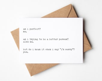 Funny Apology Card - Bring a Smile with this Quirky and Humorous Greeting for Saying Sorry