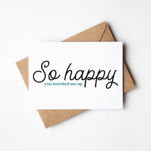 Carte drôle de fête des pères - So Happy You Knocked Me Up - Carte drôle de papa pour mari, carte drôle de fête des pères pour bébé papa