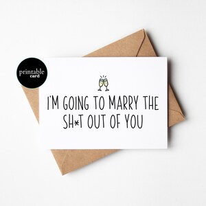 Funny Wedding Day Card: Marry the Sh*t Out of You (Printable)