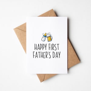 Bonne première fête des pères - carte hilarante pour la première fête des pères - cadeau amusant pour un nouveau papa !