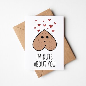 Hilarious Card for Couples - 'I'm Nuts About You!' - Perfect for Valentine's Day, Anniversaries, and Just Because