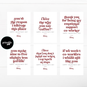 PRINTABLE Funny Coworker Valentine&#39;s Day Cards, Work Valentines, Office Valentines, For Colleagues, For Employees