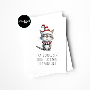 Coffret Set de cartes de Noël grincheux - Cartes de vœux drôles de chat pour les femmes folles de chat - Si les chats pouvaient créer des cartes de Noël, ils ne le feraient pas