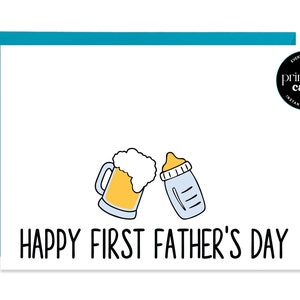 PRINTABLE Funny First Fathers Day Card - Funny Fathers Day Card For New Dad, Fathers Day Card for Friend, 1st Fathers Day Card For Dad