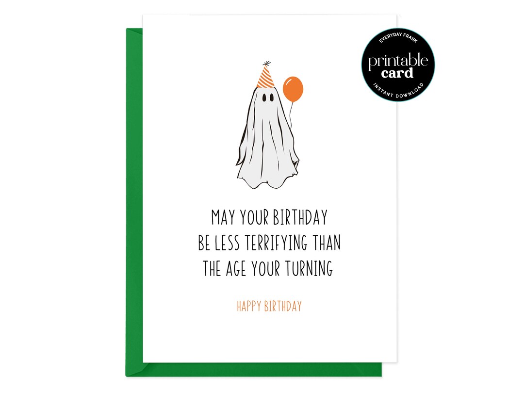 PRINTABLE Funny Halloween Birthday Greeting Card May Your - Etsy