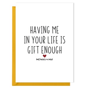 Carte d’anniversaire amusante - M’avoir dans votre vie est assez cadeau - Carte pour meilleur ami, Carte d’anniversaire pour papa, Carte de Saint-Valentin
