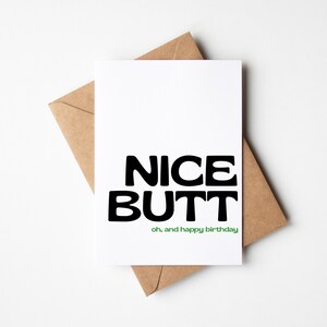 Belles fesses. Oh, et joyeux anniversaire - Carte d'anniversaire amusante pour lui ou elle