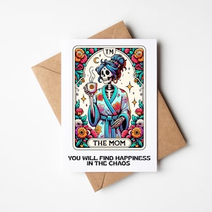 La maman : carte d'encouragement pour les nouvelles mamans - citation drôle sur la maternité - chaos et bonheur