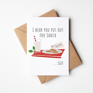 Carte de Noël amusante - Je vous entends dire pour le Père Noël. Salope.