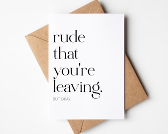 Funny Retirement Card: Rude Leaving Card For Coworker