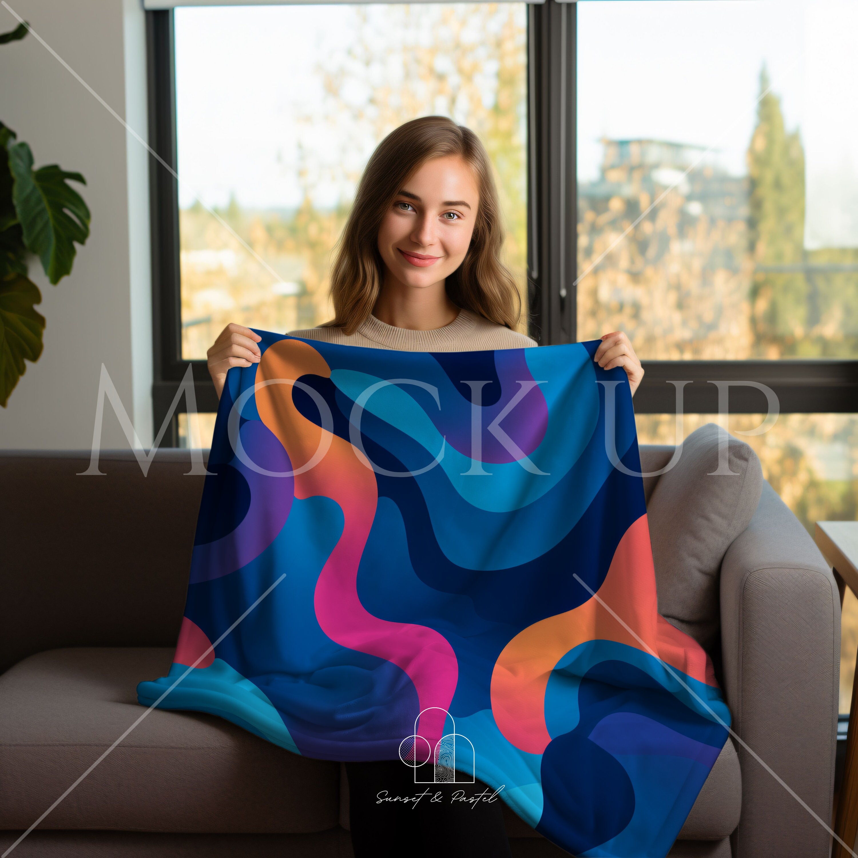 Set of 9 White Velvet Blanket Mockup, Minky Fleece Blanket Mockup, Boho Inspired Polyester