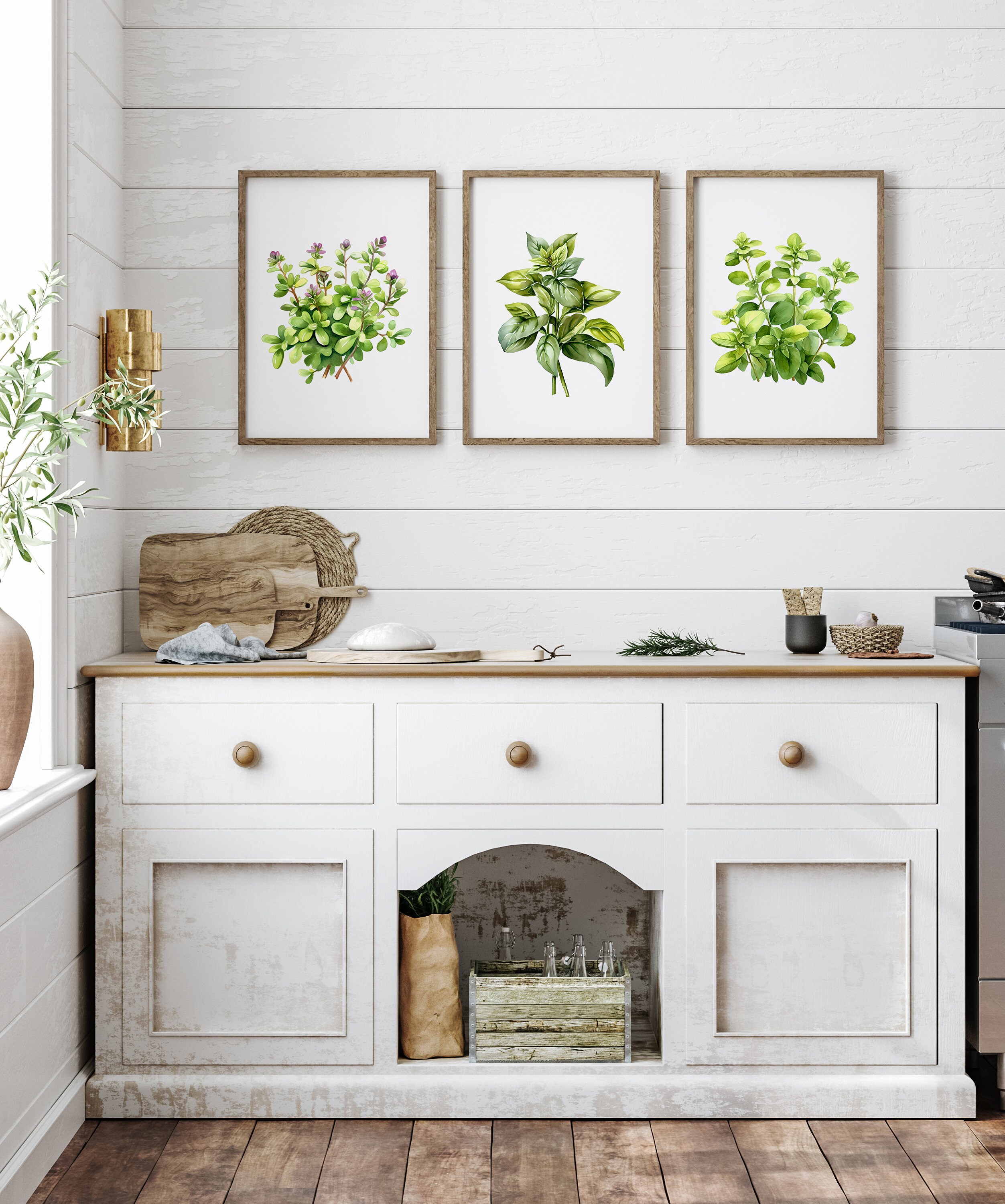 botanical herb prints set of 4 unframed botanical herb... Watercolor Herbs Print Set of 3 or 6 or 12 Kitchen Herbs Gallery Wall ...