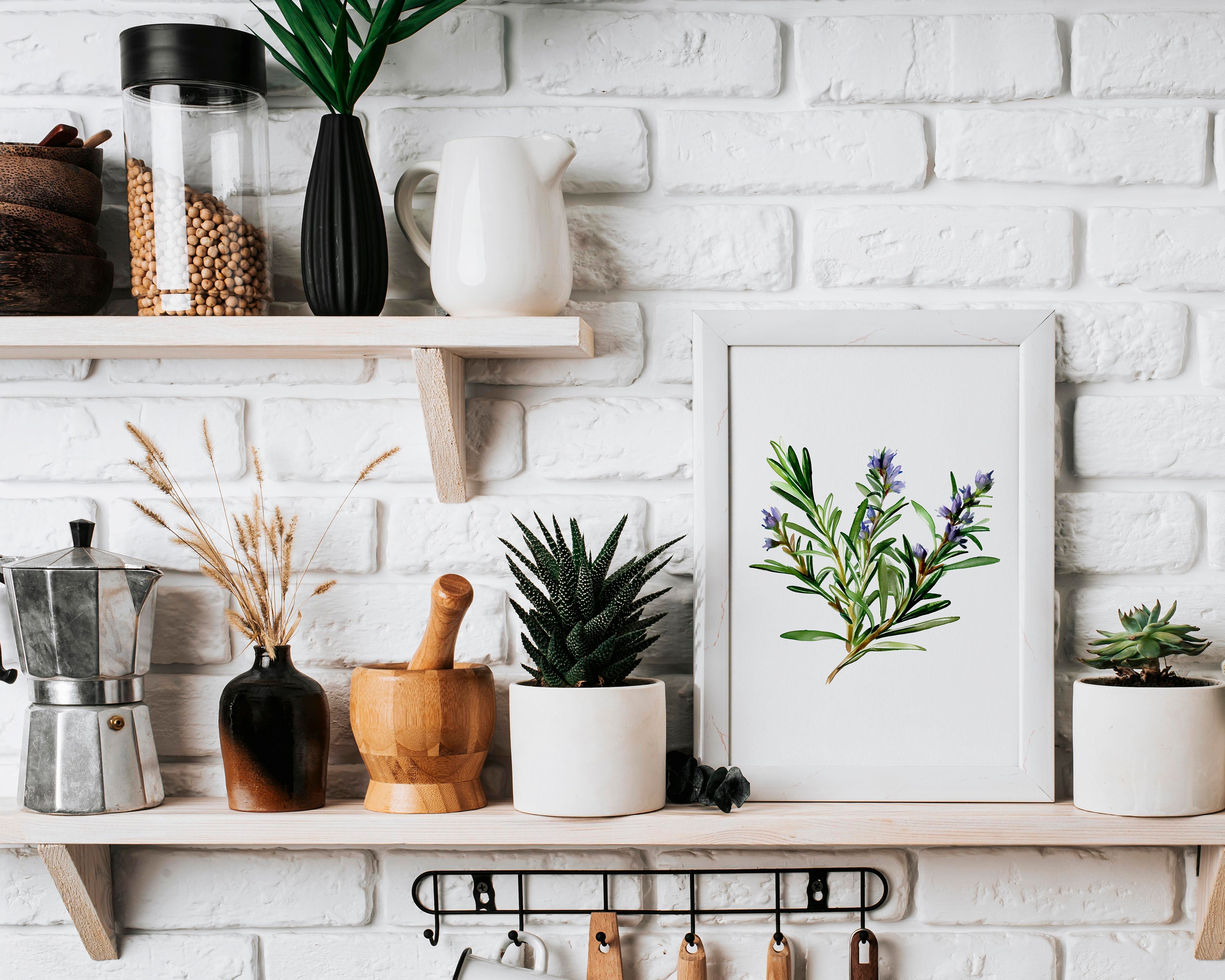 Watercolor Herbs Print Set of 3 or 6 or 12 Kitchen Herbs Gallery Wall ...