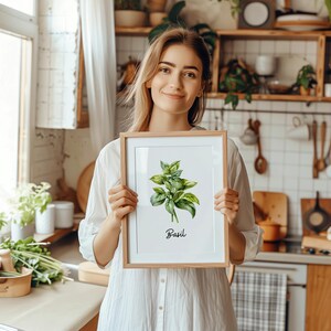 Watercolor Herb Prints Set of 18 – Printable Kitchen Wall Art Bundle ...