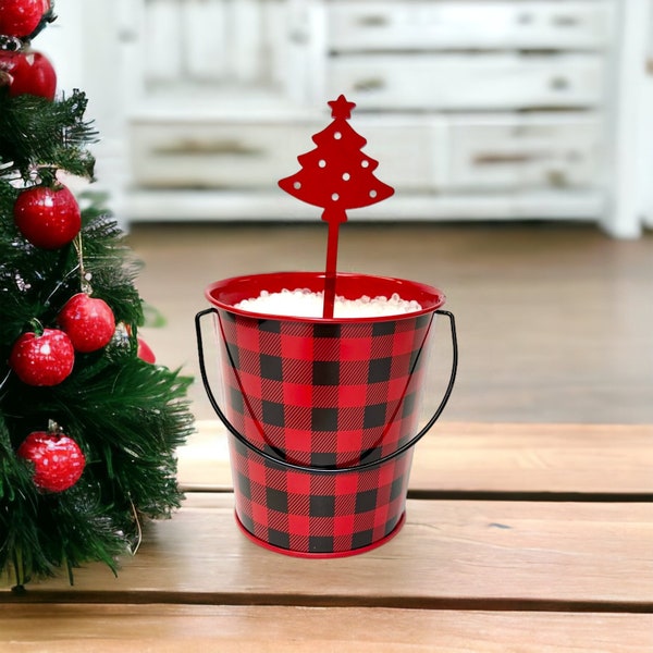 Christmas Tree Acrylic Plant Stake (Transparent Red) - PLANT STAKE ONLY