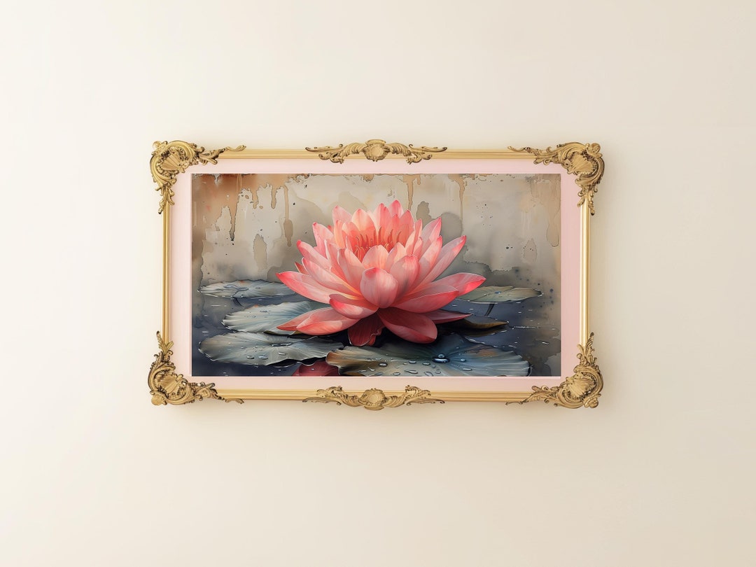 Lotus Flower Wall Art Watercolor Painting Digital Print Aquarelle ...