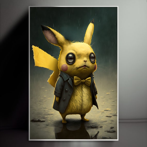 Pika Print Pokemon Art Pokemon Wall Decor Gothic Art Etsy UK