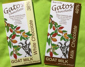 Goat Milk Chocolate  6 x 55g bars, Handmade, bean to bar, craft, artisan, Peruvian Cacao, no additives, Eco Friendly, Ethically Sourced