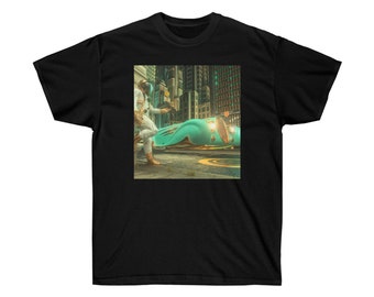 Futuristisches Sci-Fi BTC Spaceman Auto T-Shirt