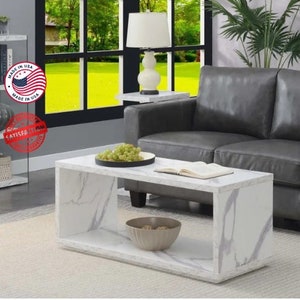 Faux marble block coffee table store