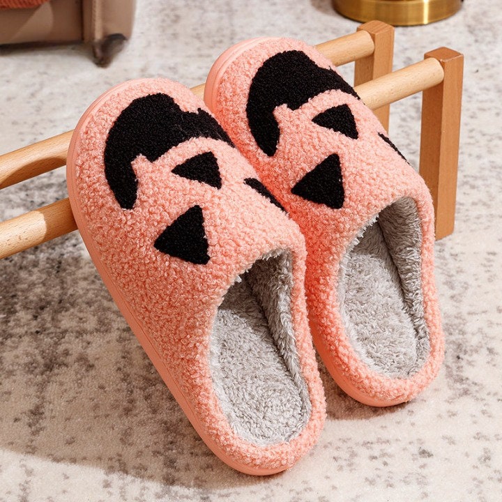 Discover Spooky Pumpkin and Jack O' Lantern Fluffy Slippers | Halloween Costume Accessories