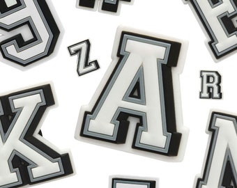 Black White Letters Numbers Charms Team Inspired Shoe Clogitz
