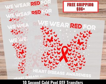 DTF TRANSFER - Cold Peel, Awareness, Heart
