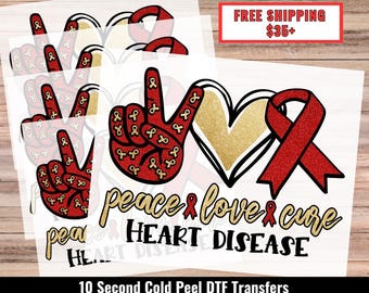 DTF TRANSFER - Cold Peel, Awareness, Heart