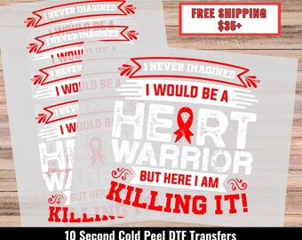 DTF TRANSFER - Cold Peel, Awareness, Heart
