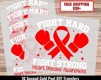 DTF TRANSFER - Cold Peel, Awareness, Heart