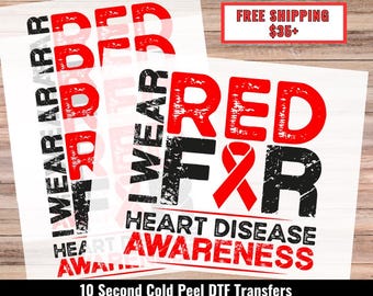 DTF TRANSFER - Cold Peel, Awareness, Heart