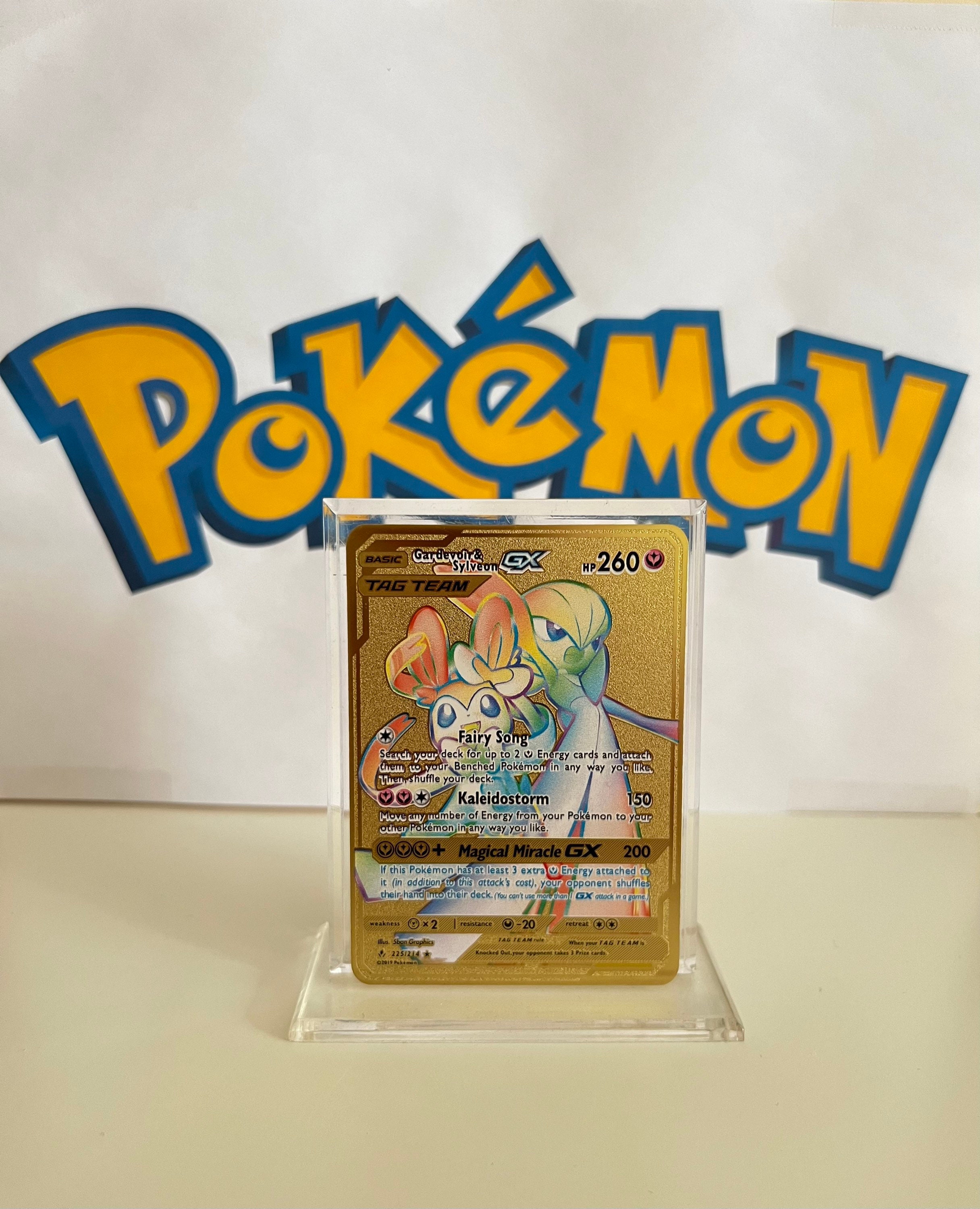 Gardevoir & Sylveon GX - Tag Team - Gold Foil Pokemon Card Fan Art