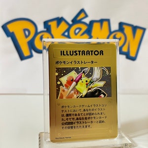 GOLD Pikachu Illustrator Unnumbered Promotional Card metal collector's  Replica