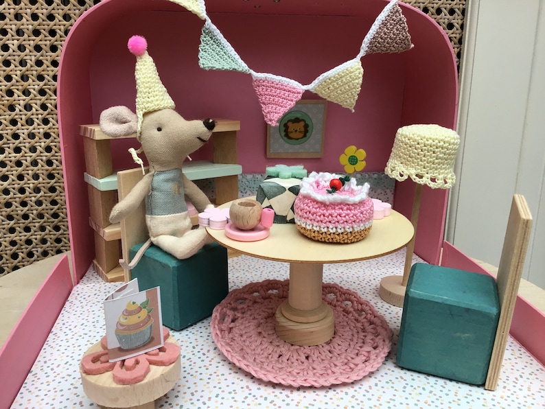 Geburtstagsparty-Set für Maileg-Maus und Puppenhaus-Hülle Bild 2