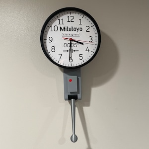 8 Inch Dial Test Indicator Wall Clock, Great Gift for Machinist / Engineer / CNC Manufacturing or Quality Tech Customization Available MITUTOYO