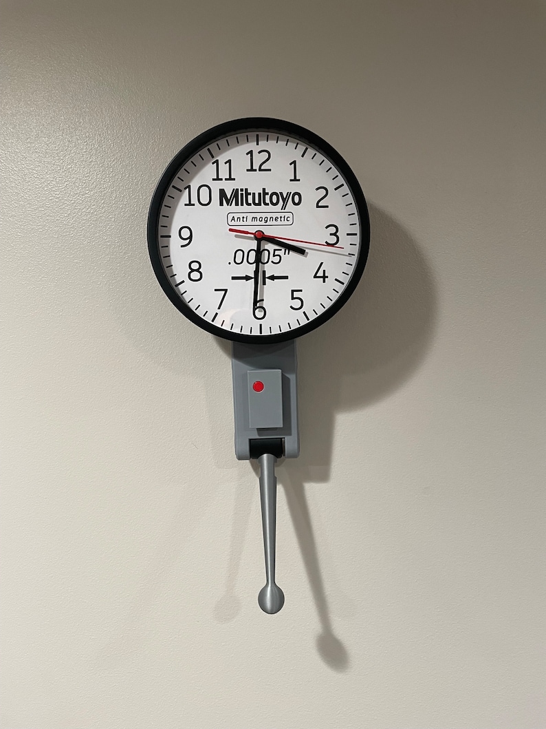 8 Inch Dial Test Indicator Wall Clock, Great Gift for Machinist / Engineer / CNC Manufacturing or Quality Tech Customization Available MITUTOYO