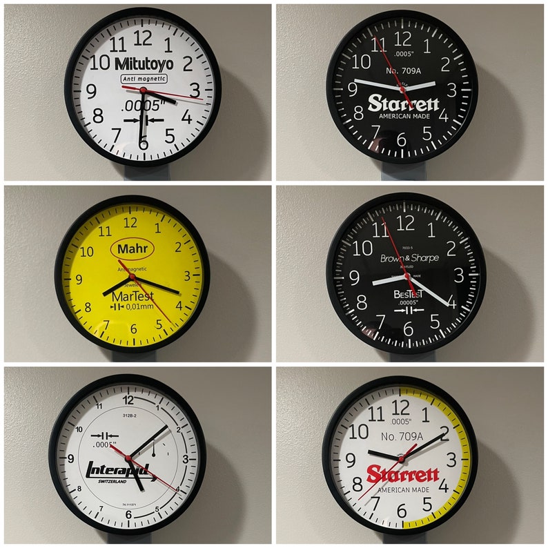 8 Inch Dial Test Indicator Wall Clock, Great Gift for Machinist / Engineer / CNC Manufacturing or Quality Tech Customization Available image 2