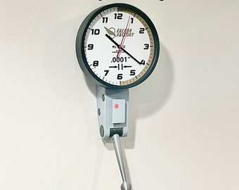 8 Inch Dial Test Indicator Wall Clock, Great Gift for Machinist / Engineer / CNC Manufacturing or Quality Tech; Customization Available