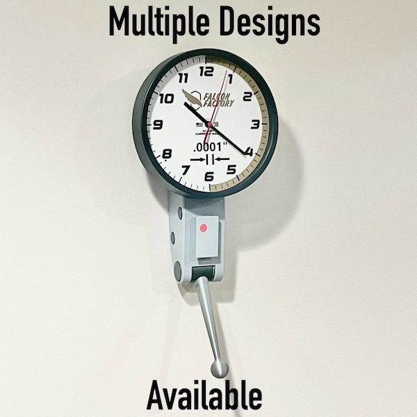 8 Inch Dial Test Indicator Wall Clock, Great Gift for Machinist / Engineer / CNC Manufacturing or Quality Tech; Customization Available