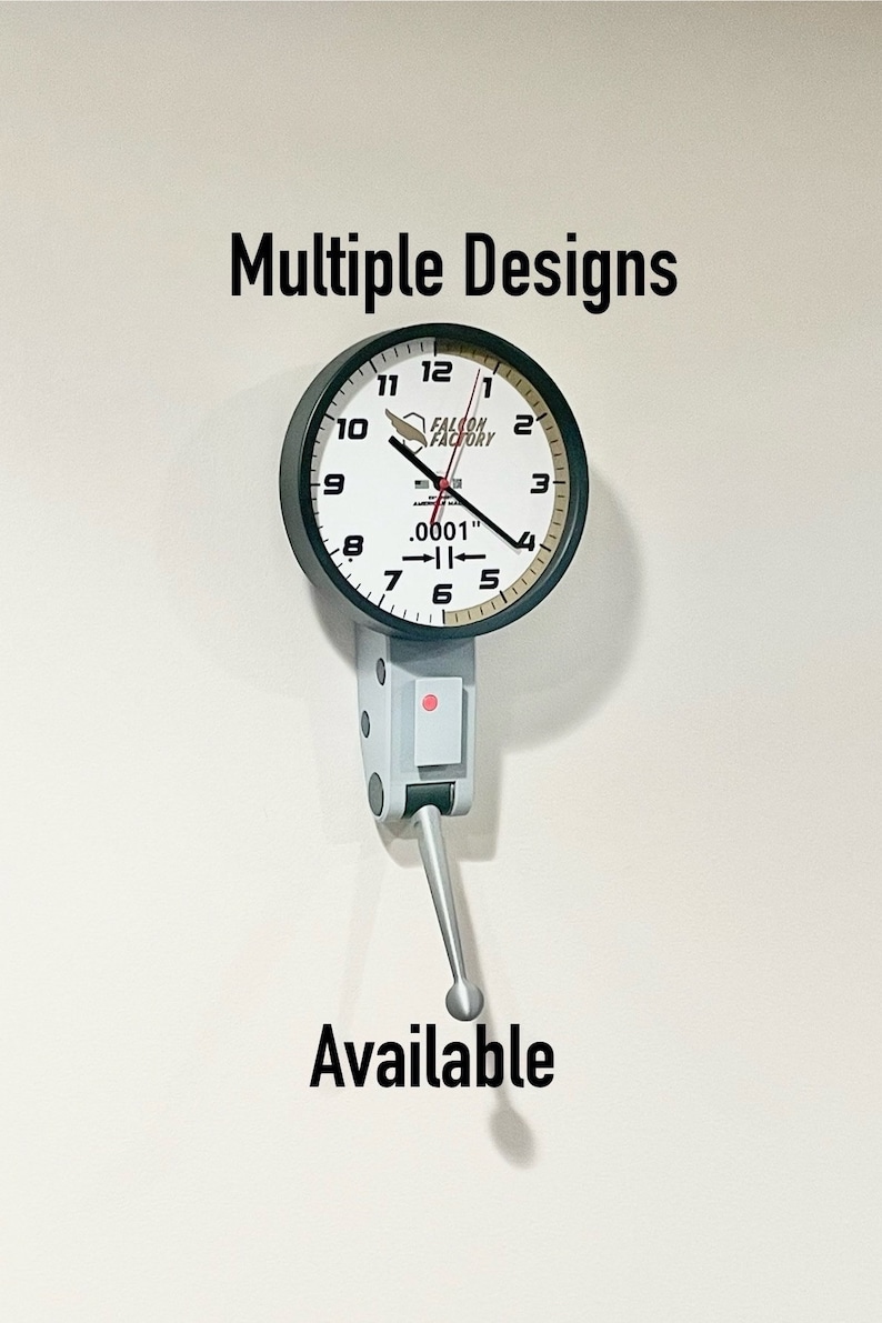 8 Inch Dial Test Indicator Wall Clock, Great Gift for Machinist / Engineer / CNC Manufacturing or Quality Tech Customization Available image 1