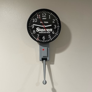 8 Inch Dial Test Indicator Wall Clock, Great Gift for Machinist / Engineer / CNC Manufacturing or Quality Tech Customization Available BLACK/WHITE STARRETT