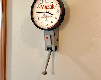 Custom Mazak Style, 8 Inch Dial Test Indicator Wall Clock, Great Gift for Machinist / Engineer / CNC Manufacturing or Setup Tech