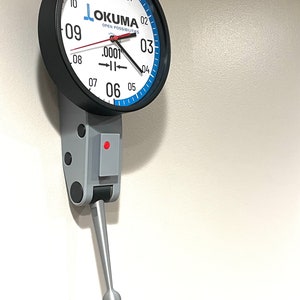 Custom Okuma Style, 8 Inch Dial Test Indicator Wall Clock, Great Gift for Machinist / Engineer / CNC Manufacturing or Setup Tech