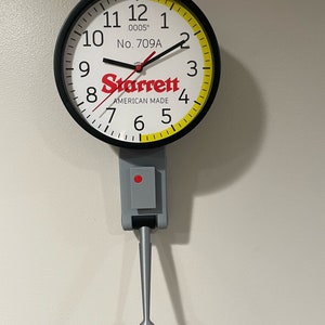 8 Inch Dial Test Indicator Wall Clock, Great Gift for Machinist / Engineer / CNC Manufacturing or Quality Tech Customization Available YELLW WHITE STARRETT