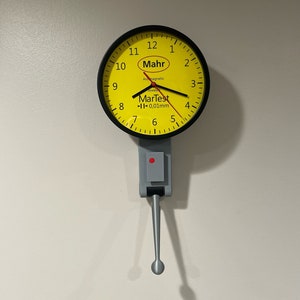 8 Inch Dial Test Indicator Wall Clock, Great Gift for Machinist / Engineer / CNC Manufacturing or Quality Tech Customization Available MAHR METRIC