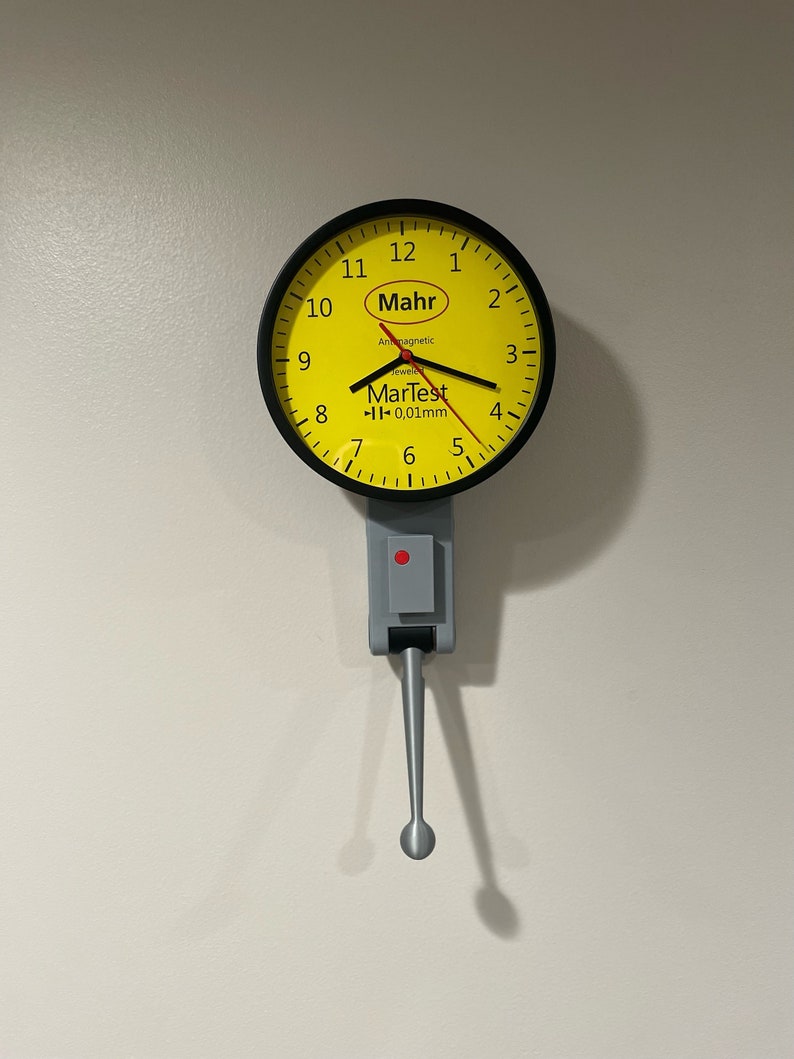 8 Inch Dial Test Indicator Wall Clock, Great Gift for Machinist / Engineer / CNC Manufacturing or Quality Tech Customization Available MAHR METRIC