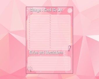 Planner/Bullet Journal Page - To Do List - Pink Happy Frog Design