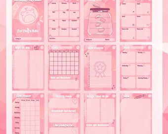 Planner/Bullet Journal Page Pack - Pink Happy Frog Design